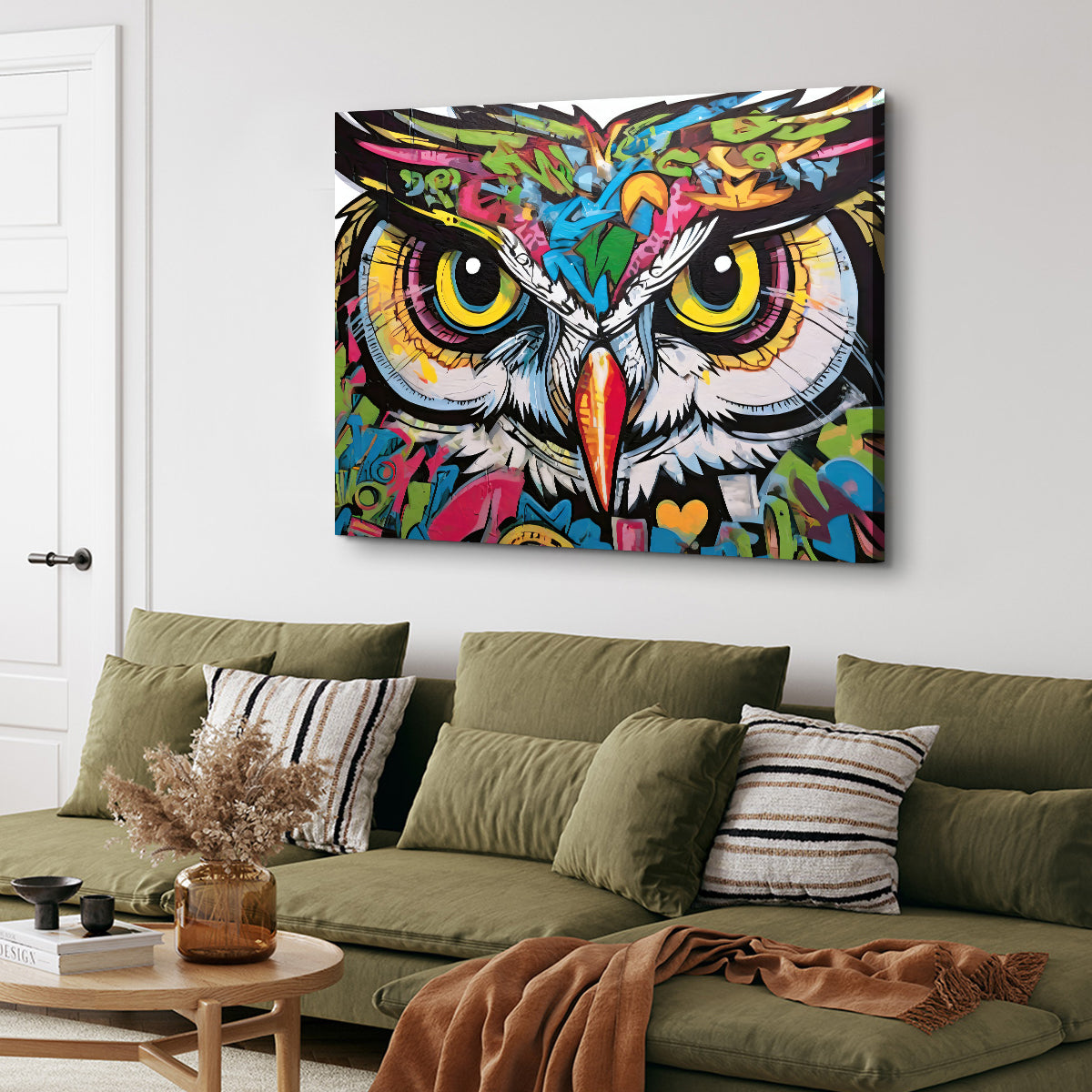 Owl Graffiti Wall Art