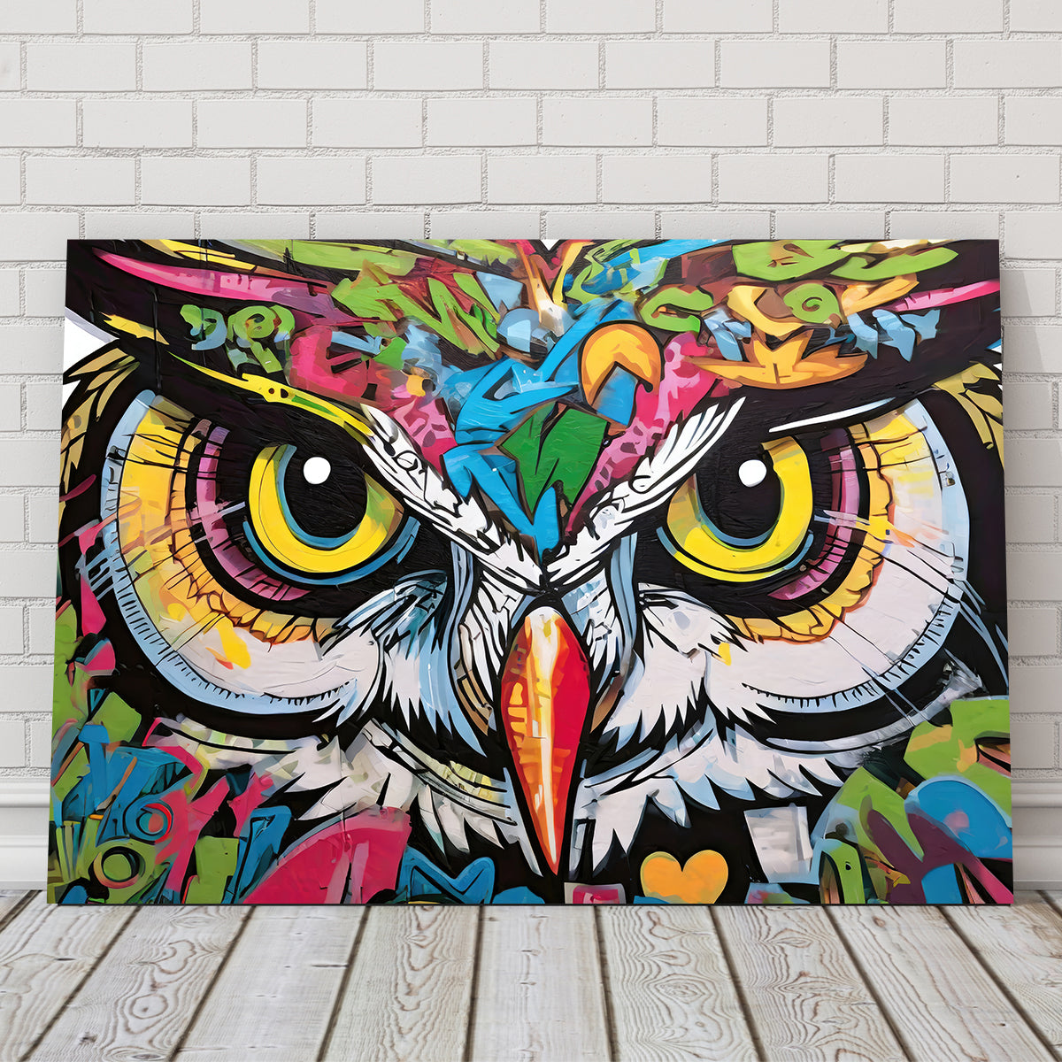 Owl Graffiti Wall Art