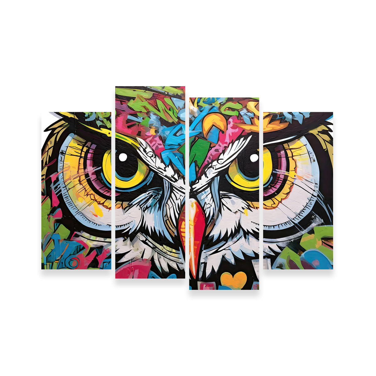 Owl Graffiti Wall Art