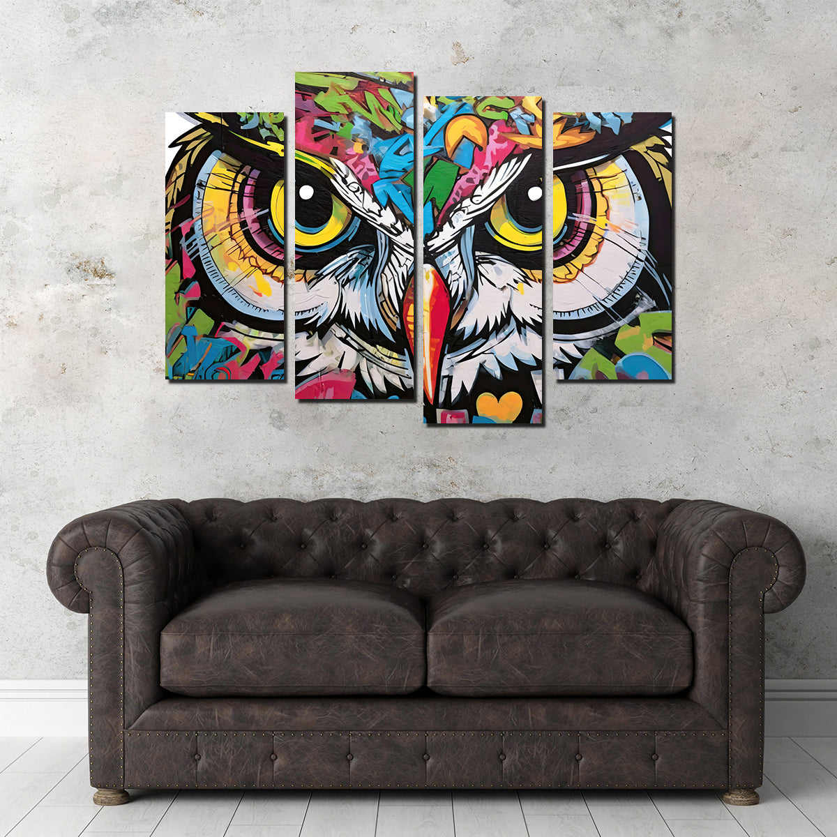 Owl Graffiti Wall Art