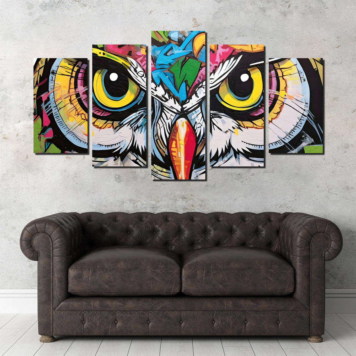 Owl Graffiti Wall Art