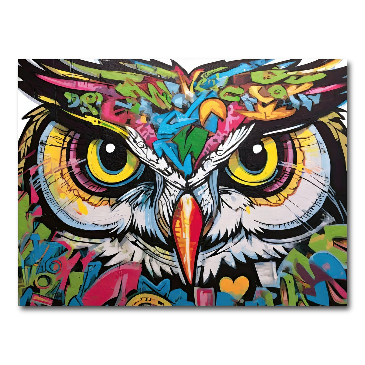 AUTO-MOCKUP WHITE | owl graffiti | 1 Piece | Gallery Wrap Canvas | group=4x3