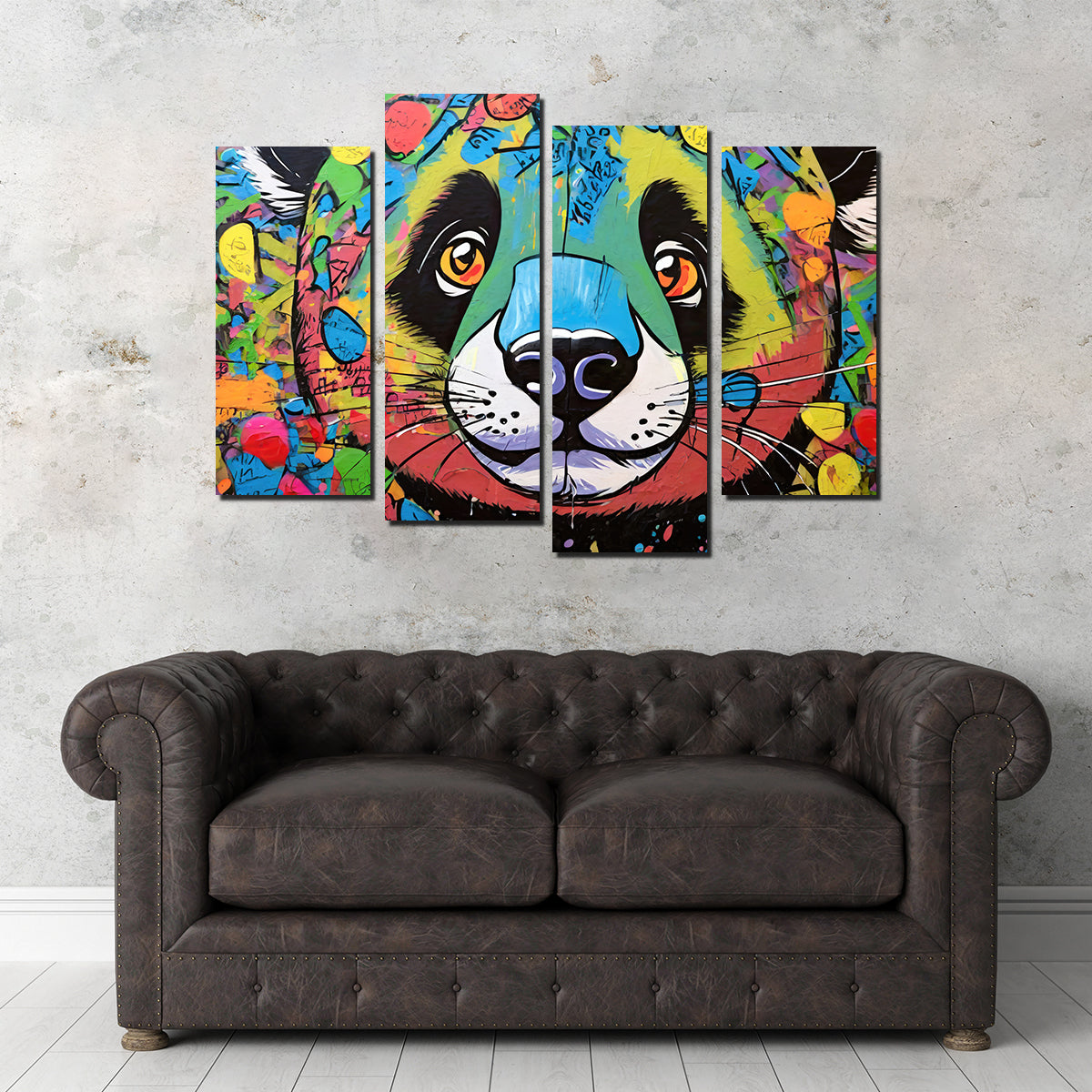 Panda Graffiti Wall Art