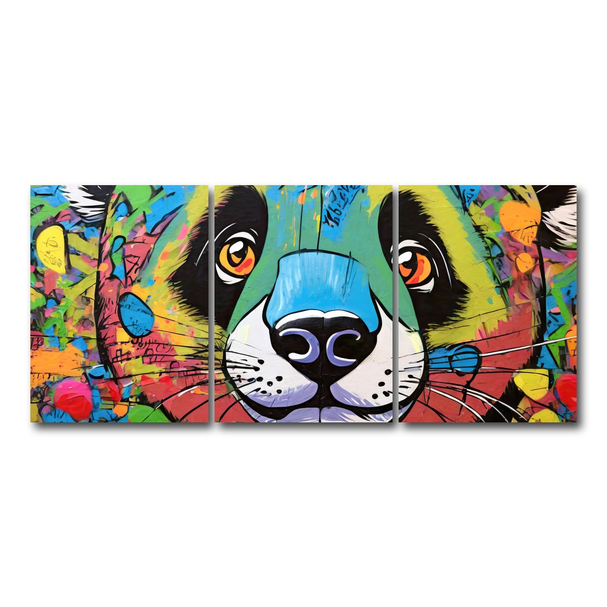 AUTO-MOCKUP WHITE | panda graffiti | 3 Piece | Gallery Wrap Canvas | group=18x24