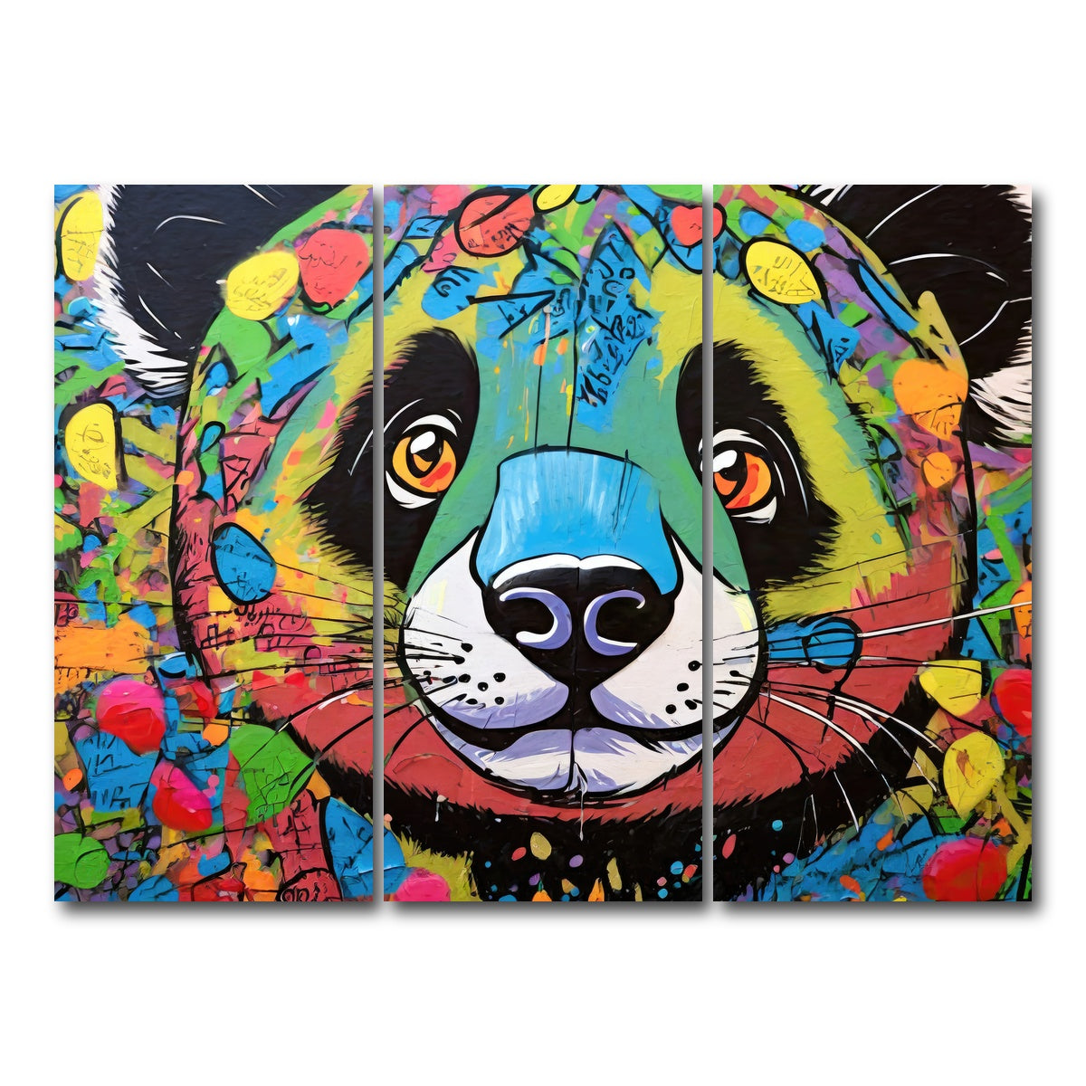 AUTO-MOCKUP WHITE | panda graffiti | 3 Piece | Gallery Wrap Canvas | group=8x18