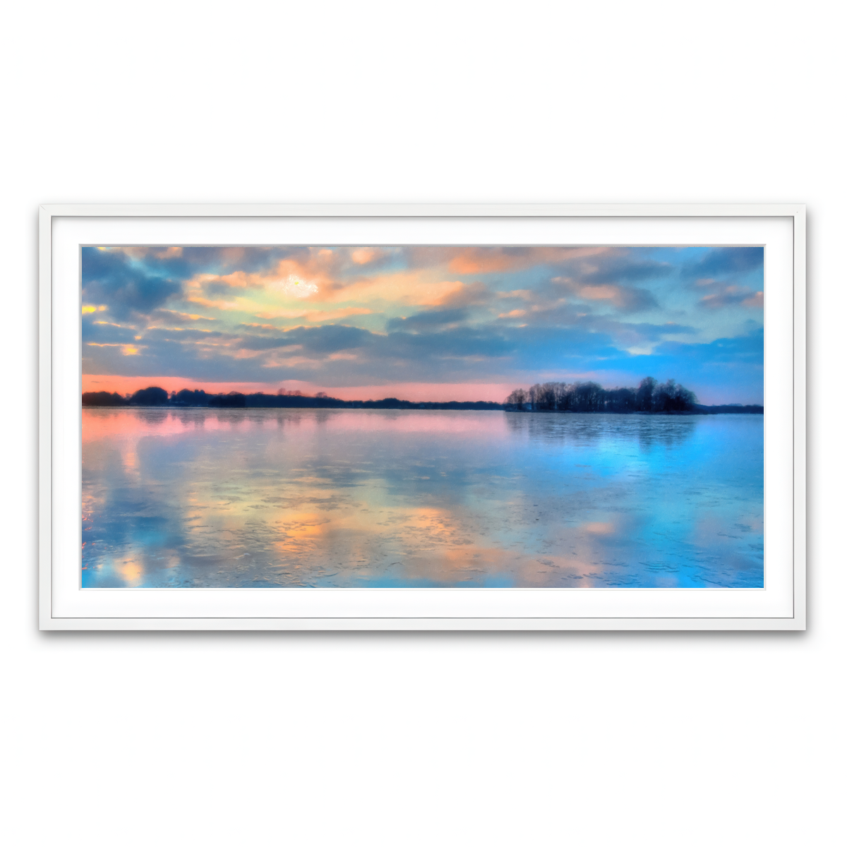 Framed Print 2x1 White