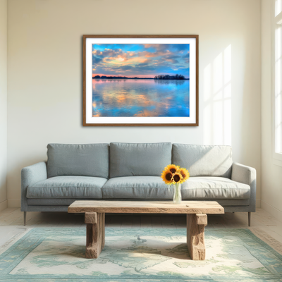 AUTO-MOCKUP ROOM | Pastel Clouds At Sunset Wall Art