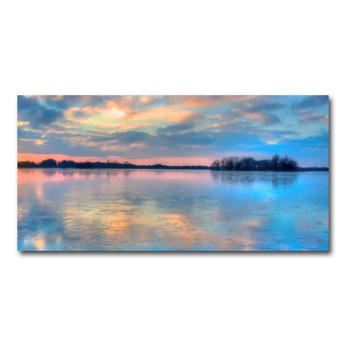 AUTO-MOCKUP WHITE | pastel clouds at sunset | 1 Piece | Gallery Wrap Canvas | group=2x1