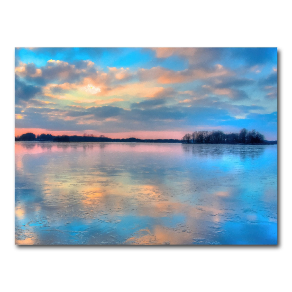 AUTO-MOCKUP WHITE | pastel clouds at sunset | 1 Piece | Gallery Wrap Canvas | group=4x3