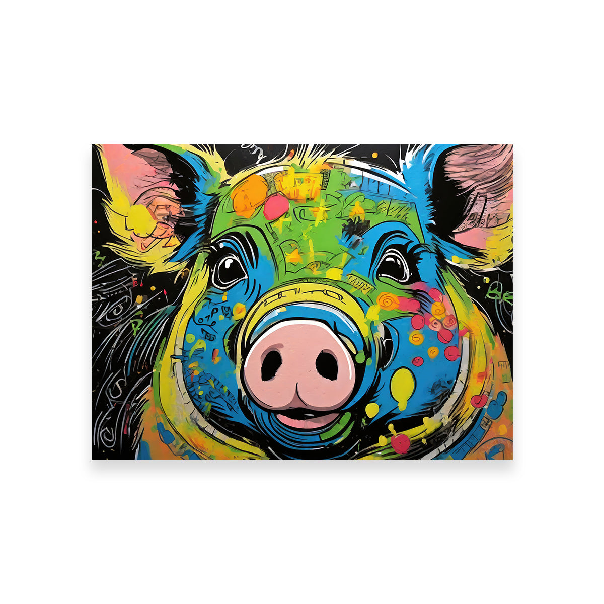 Pig Graffiti Wall Art