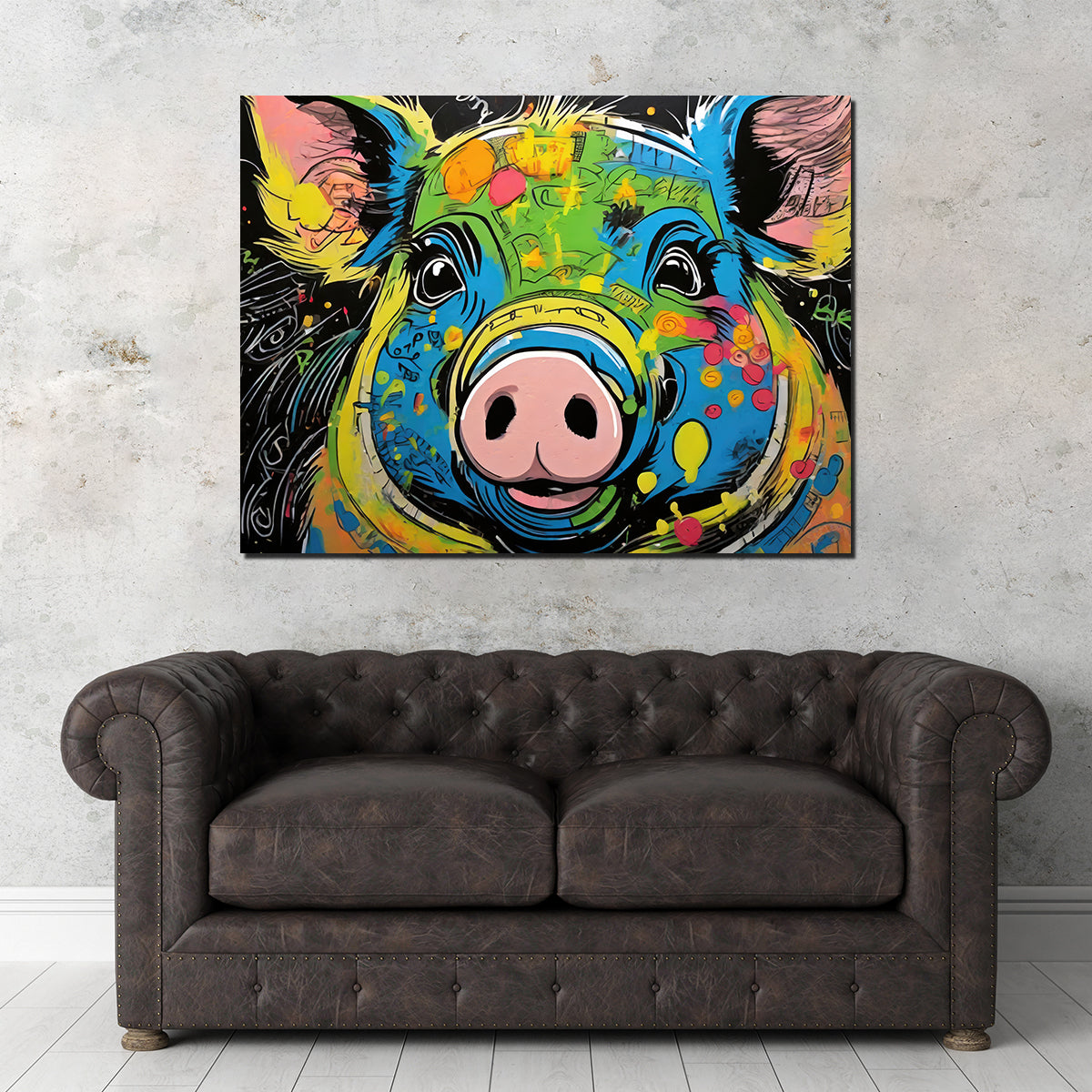 Pig Graffiti Wall Art