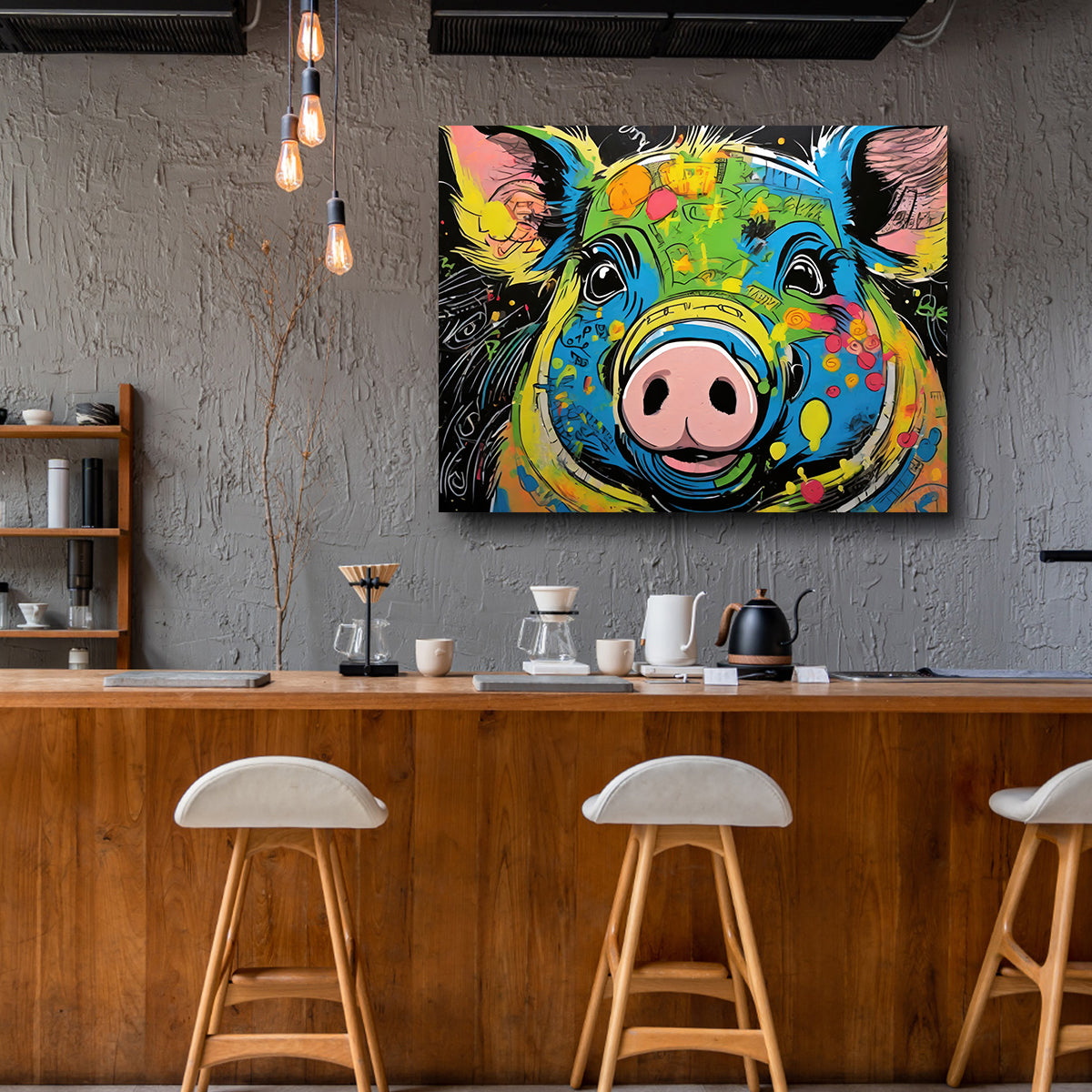 Pig Graffiti Wall Art