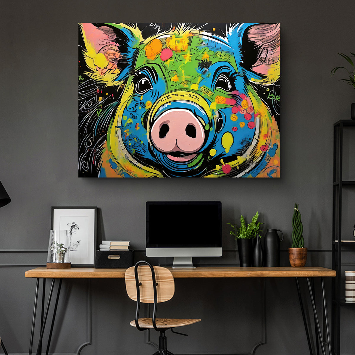 Pig Graffiti Wall Art