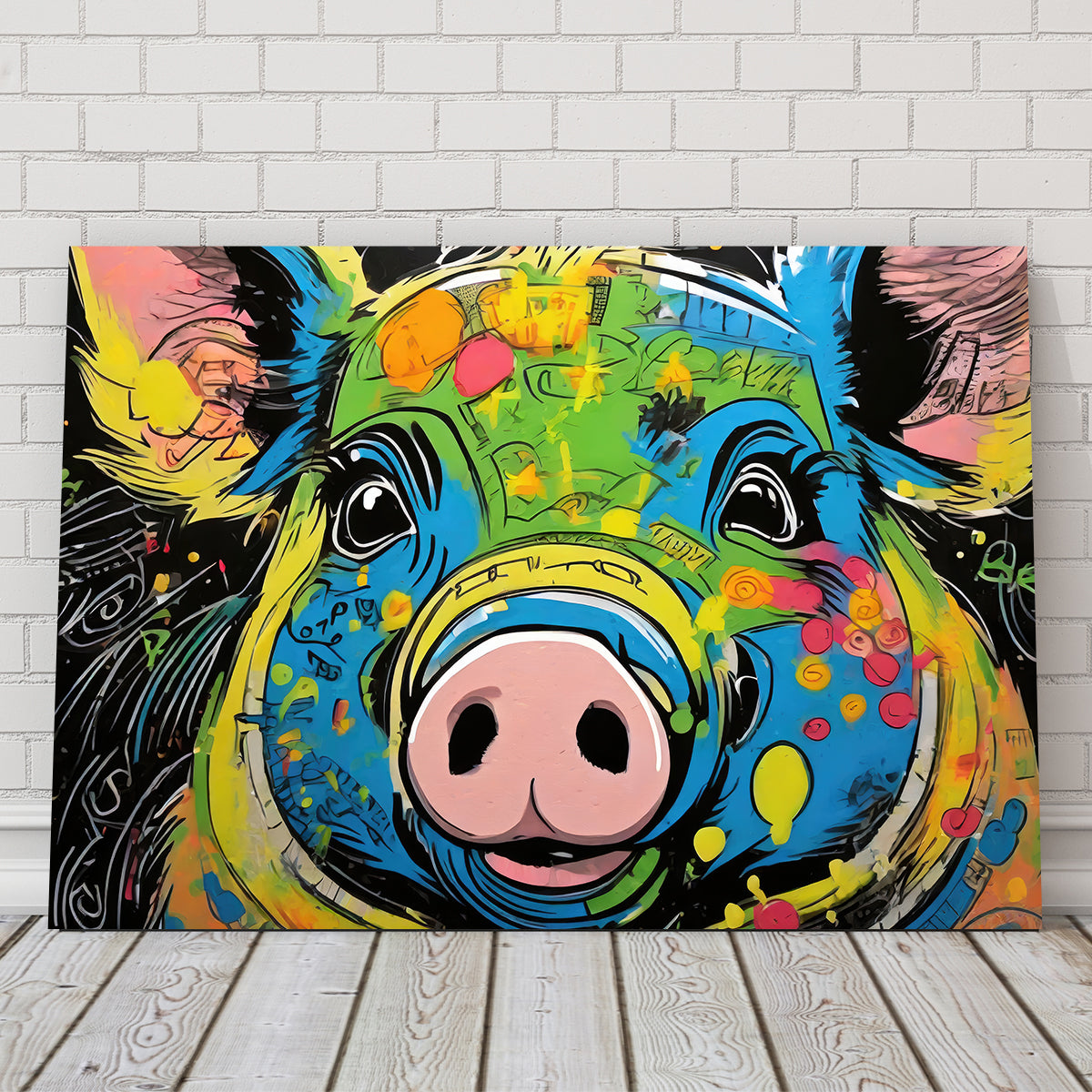 Pig Graffiti Wall Art