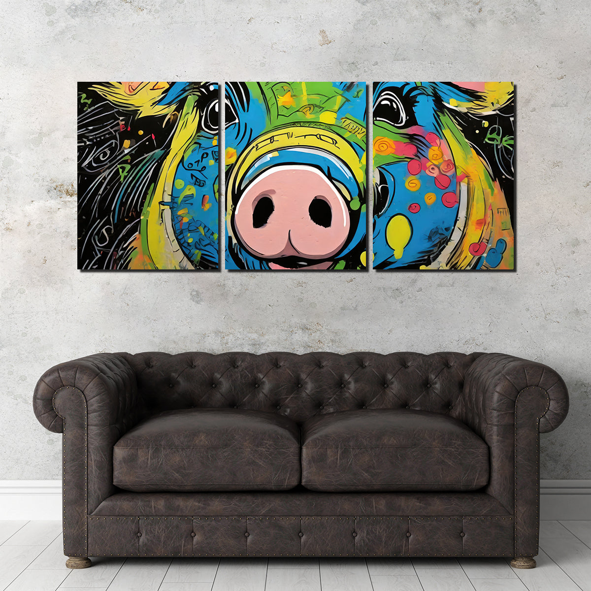 Pig Graffiti Wall Art