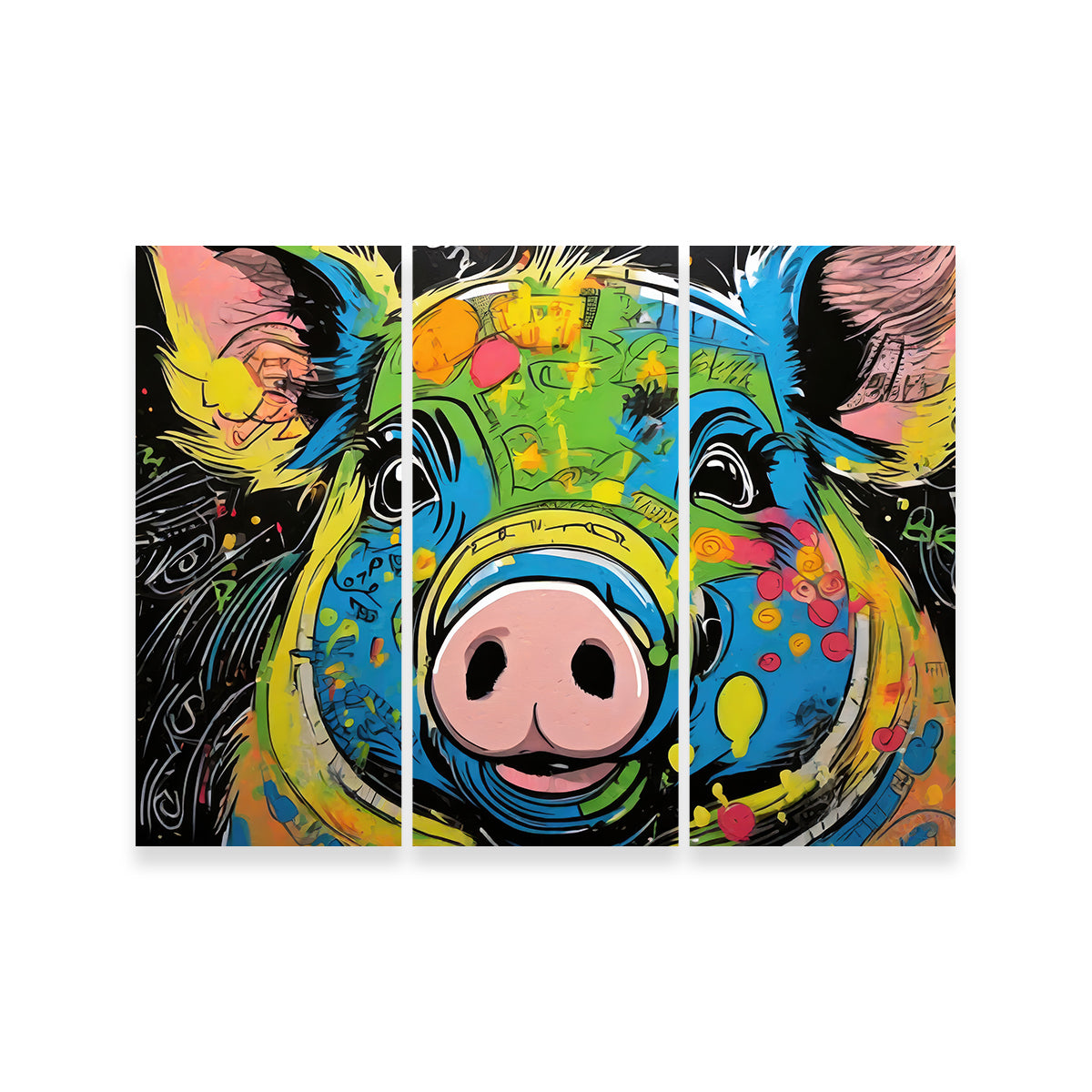 Pig Graffiti Wall Art