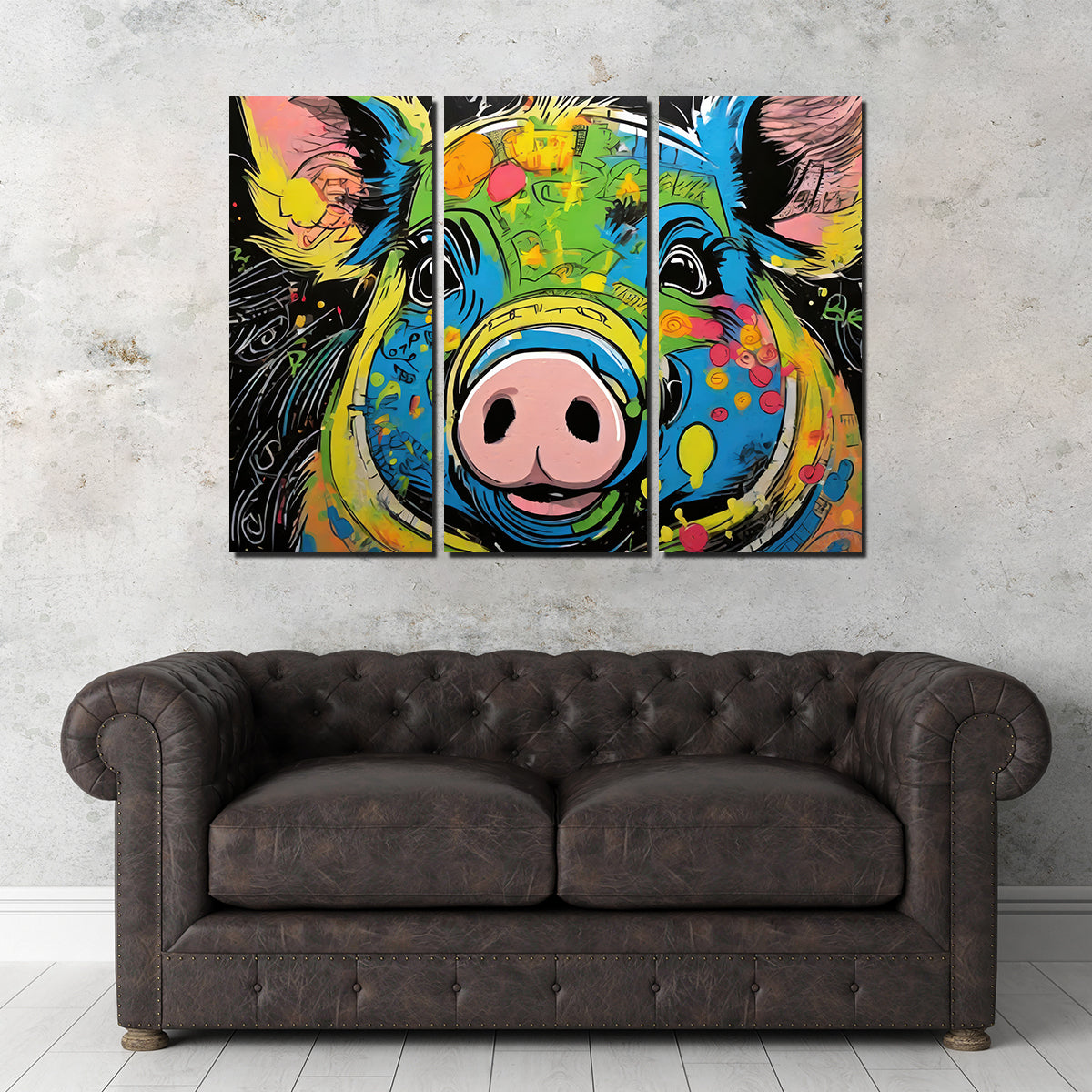 Pig Graffiti Wall Art