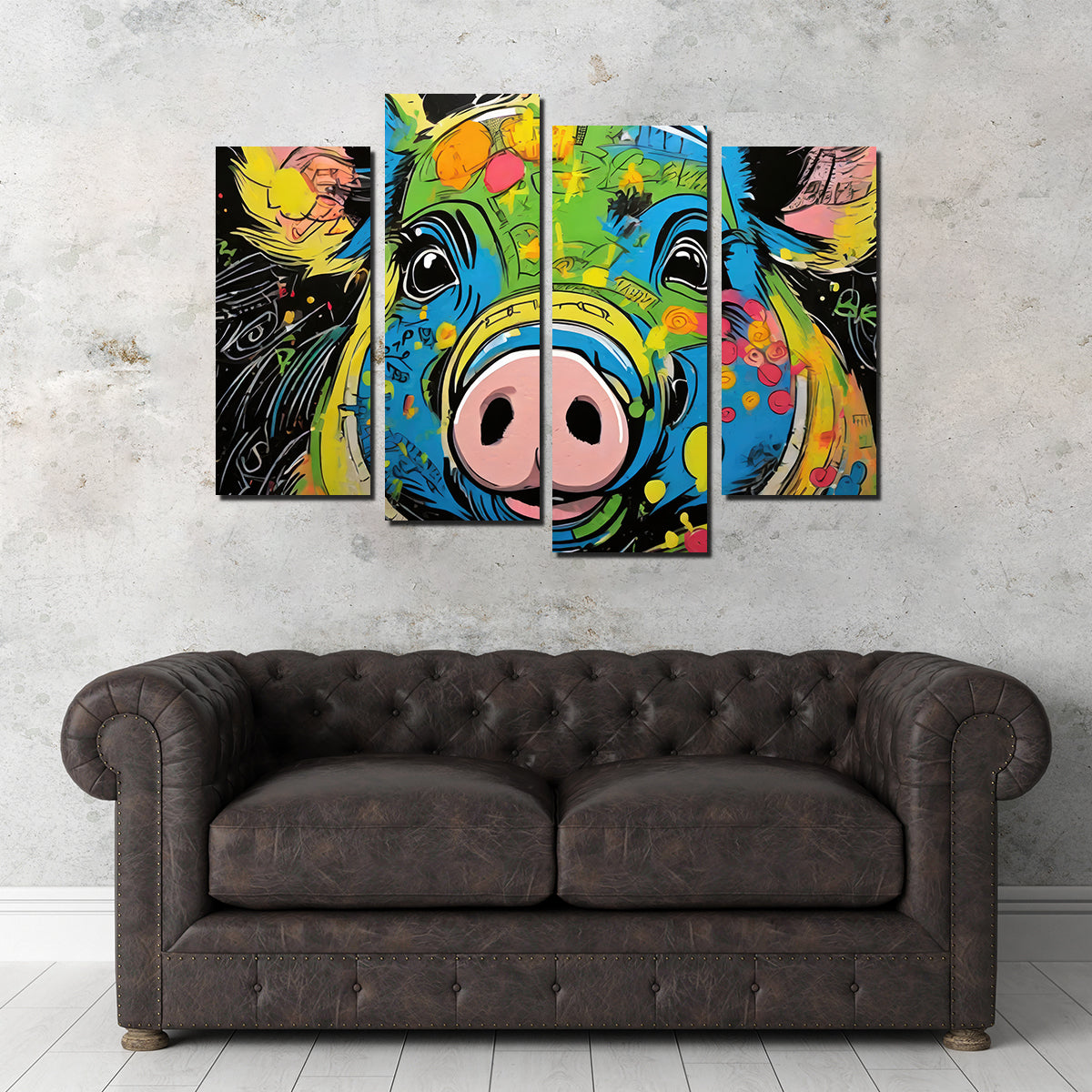 Pig Graffiti Wall Art