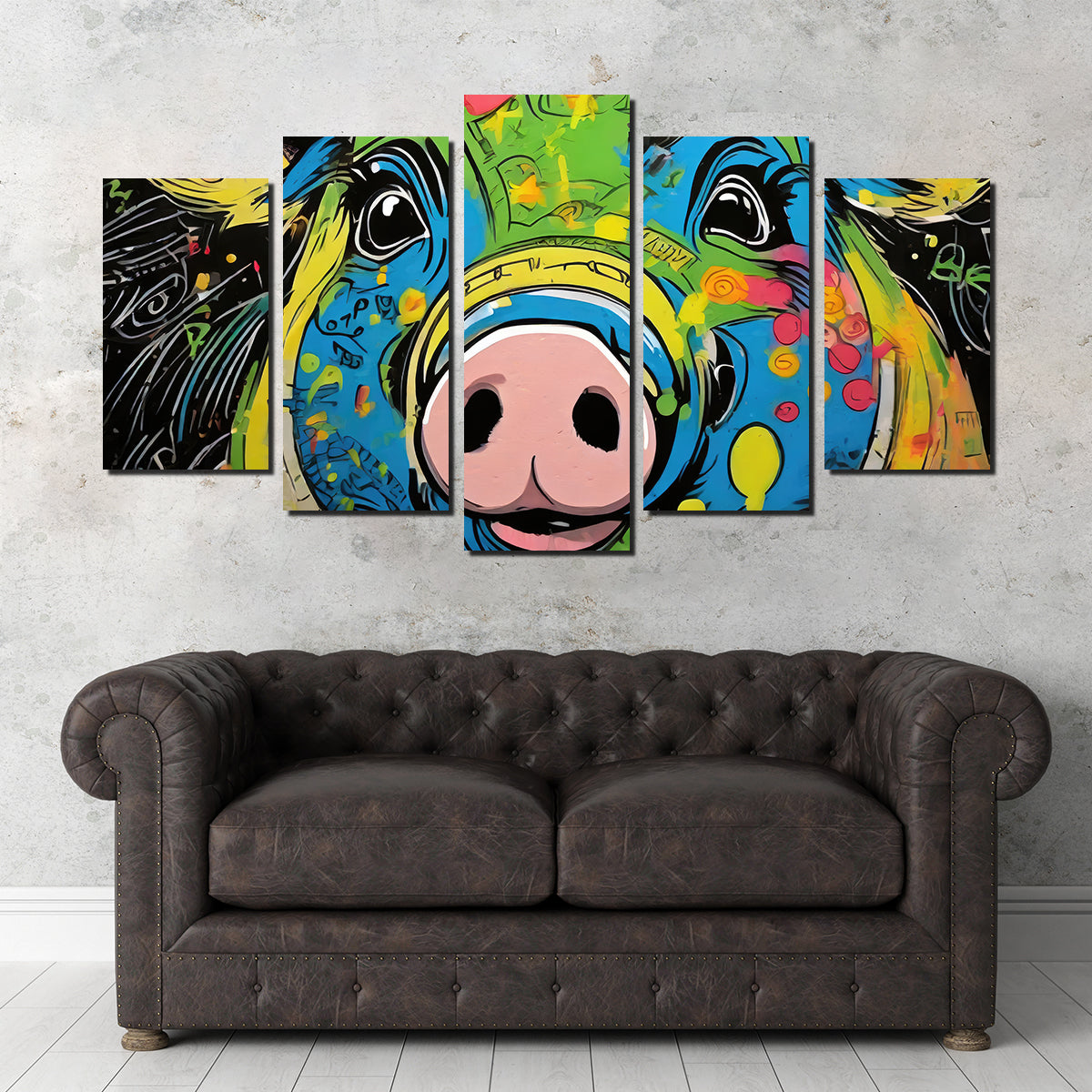 Pig Graffiti Wall Art