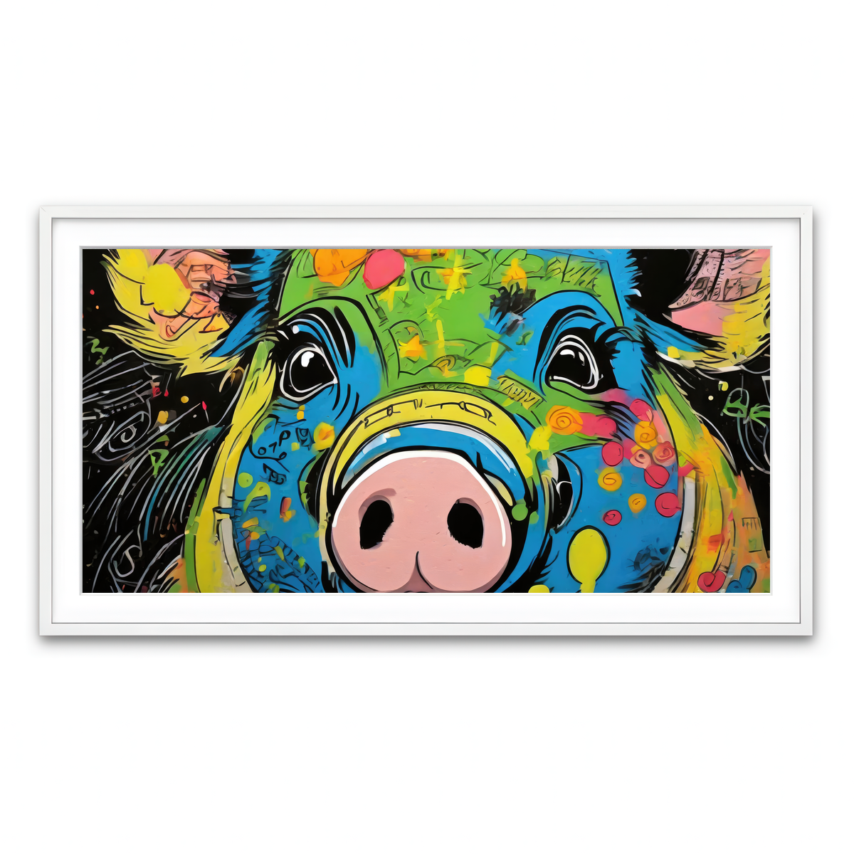 Framed Print 2x1 White