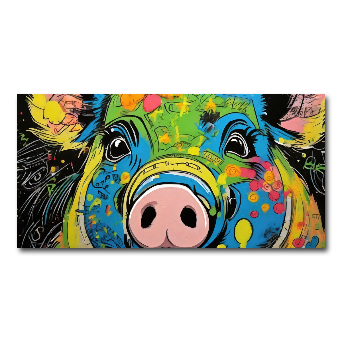 AUTO-MOCKUP WHITE | pig graffiti | 1 Piece | Gallery Wrap Canvas | group=2x1