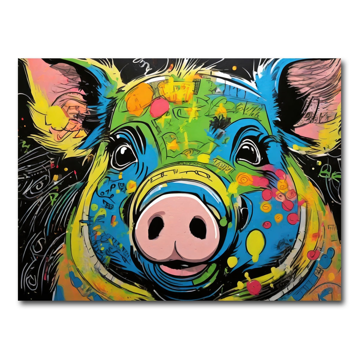 AUTO-MOCKUP WHITE | pig graffiti | 1 Piece | Gallery Wrap Canvas | group=4x3