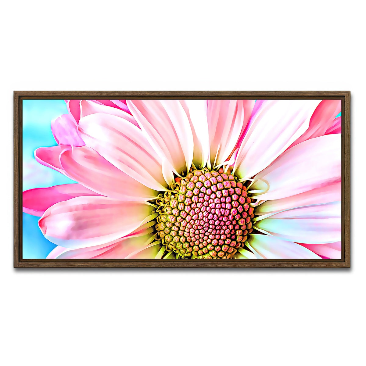 AUTO-MOCKUP WHITE | pink dahlia | 1 Piece | Walnut Framed Canvas | group=2x1