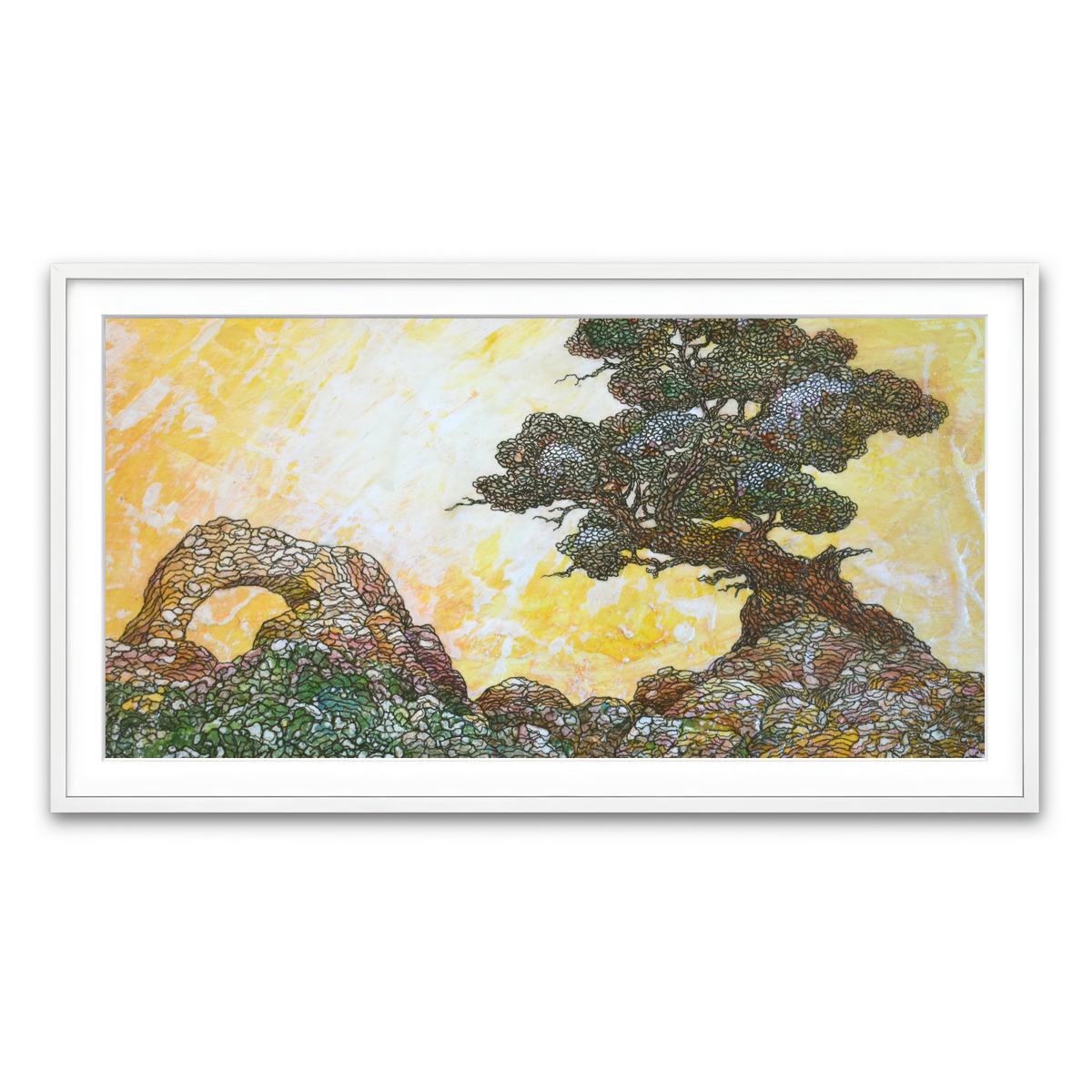 Framed Print 2x1 White