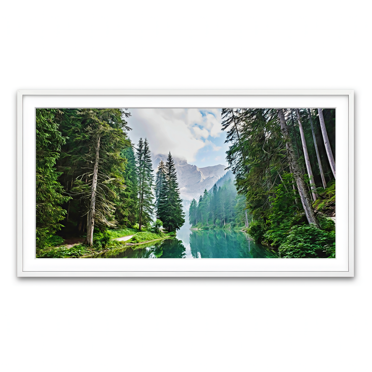Framed Print 2x1 White