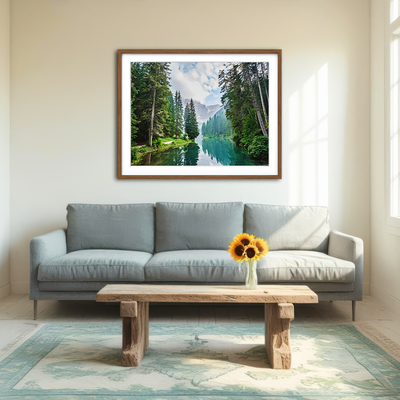 AUTO-MOCKUP ROOM | Quiet Mountain Lake Wall Art