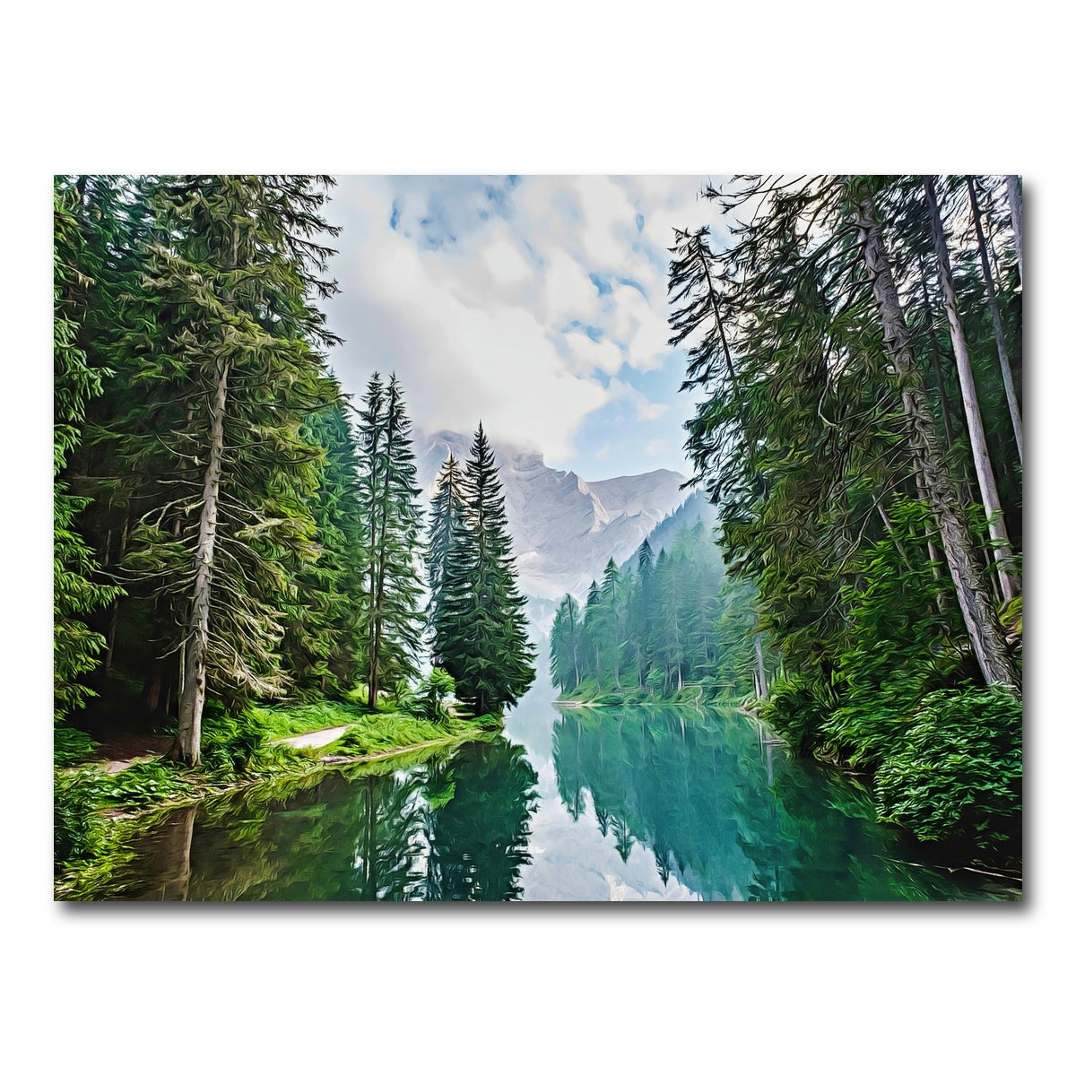 AUTO-MOCKUP WHITE | quiet mountain lake | 1 Piece | Gallery Wrap Canvas | group=4x3