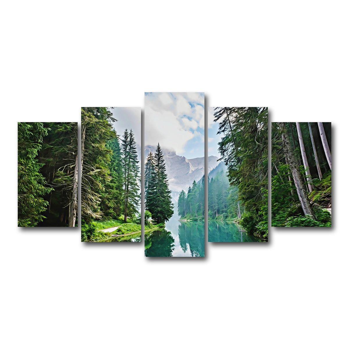 AUTO-MOCKUP WHITE | quiet mountain lake | 5 Piece | Gallery Wrap Canvas | group=5_normal