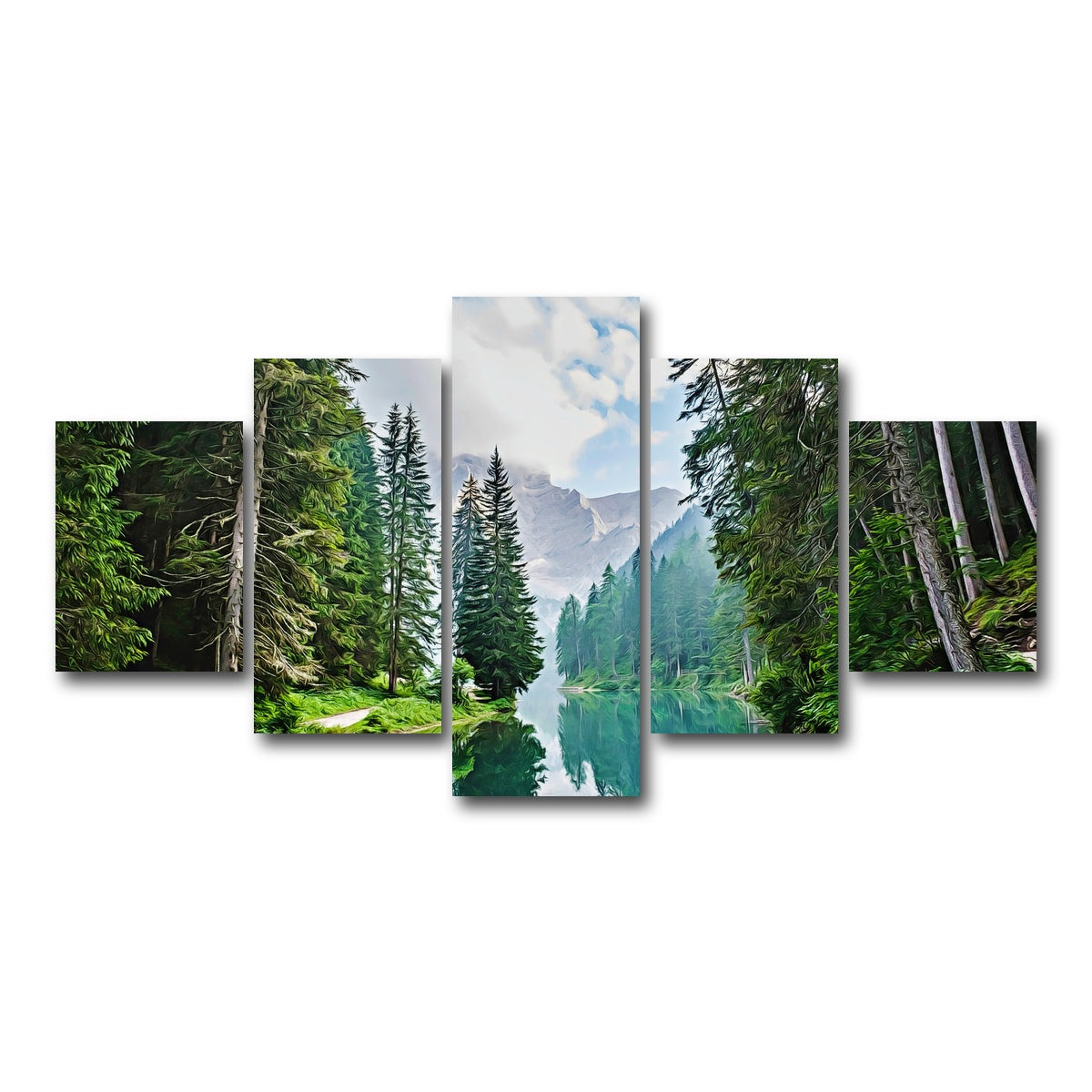 AUTO-MOCKUP WHITE | quiet mountain lake | 5 Piece | Gallery Wrap Canvas | group=5_short