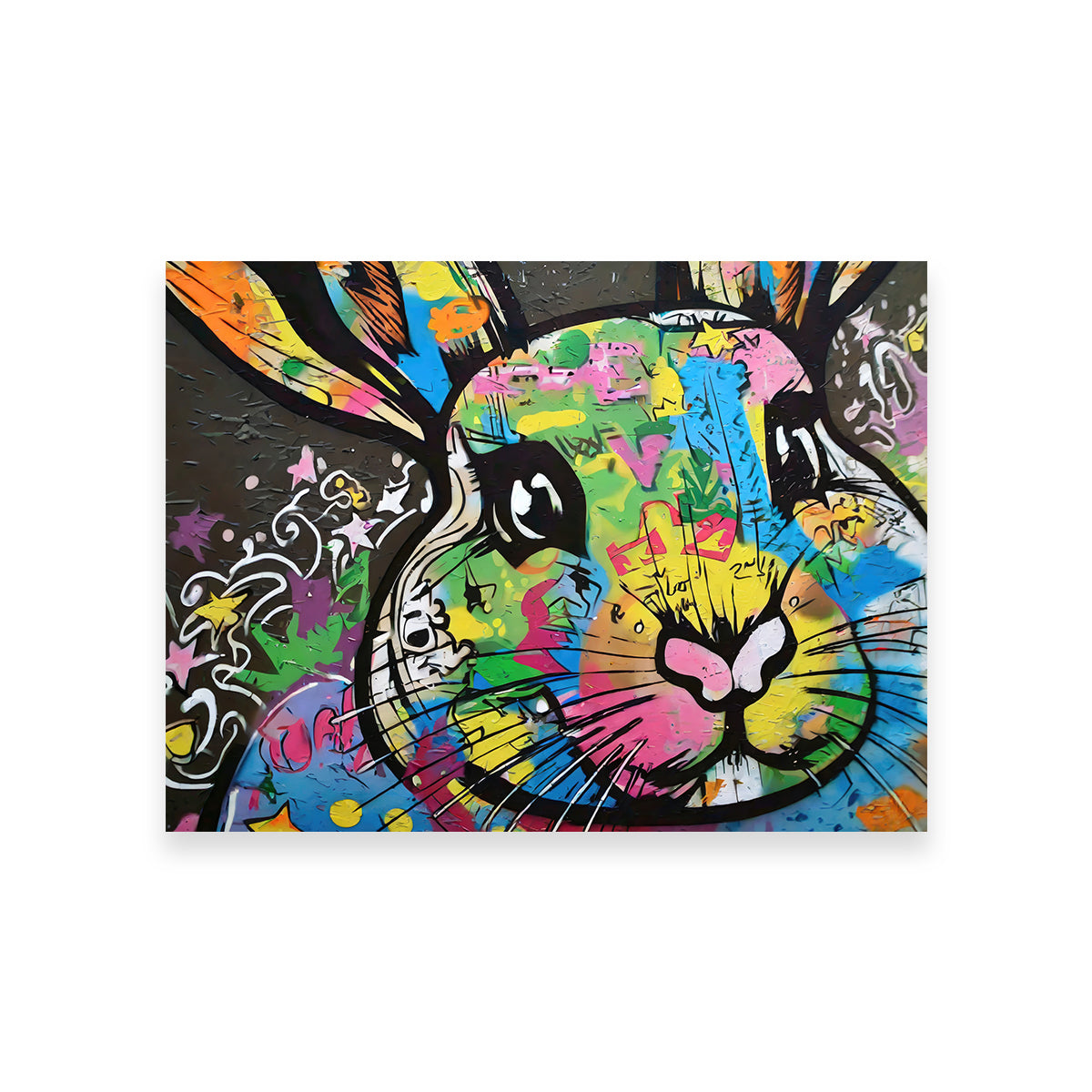 Rabbit Graffiti Wall Art