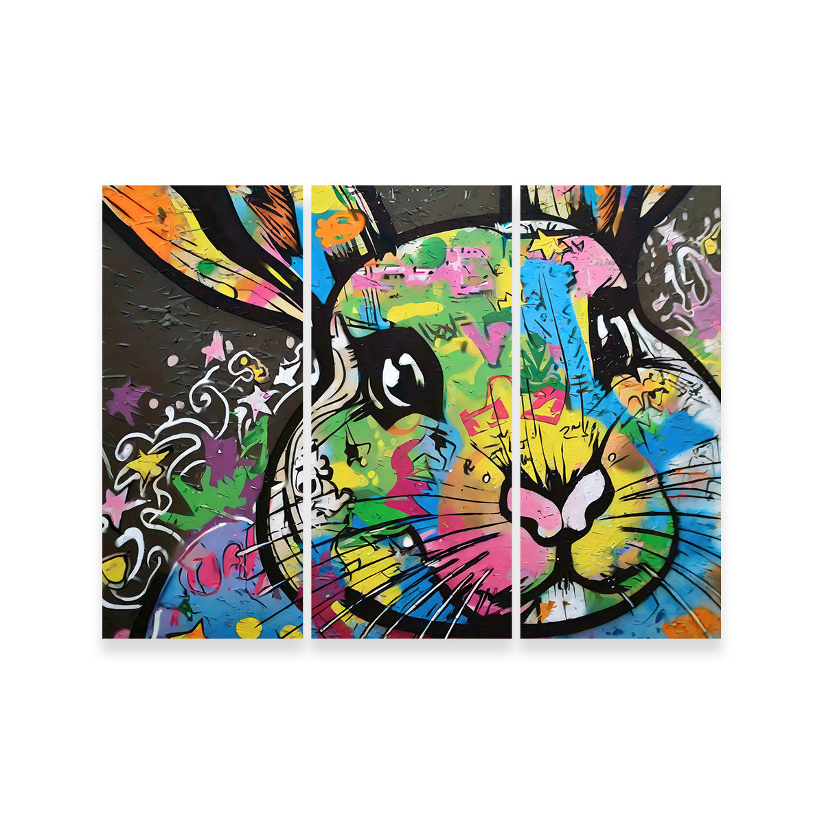 Rabbit Graffiti Wall Art