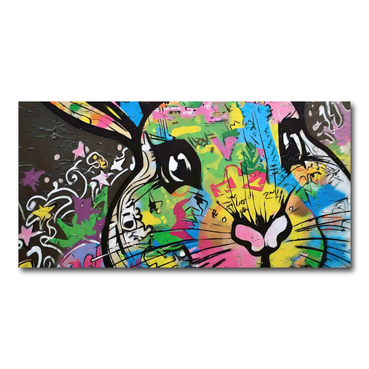 AUTO-MOCKUP WHITE | rabbit graffiti | 1 Piece | Gallery Wrap Canvas | group=2x1