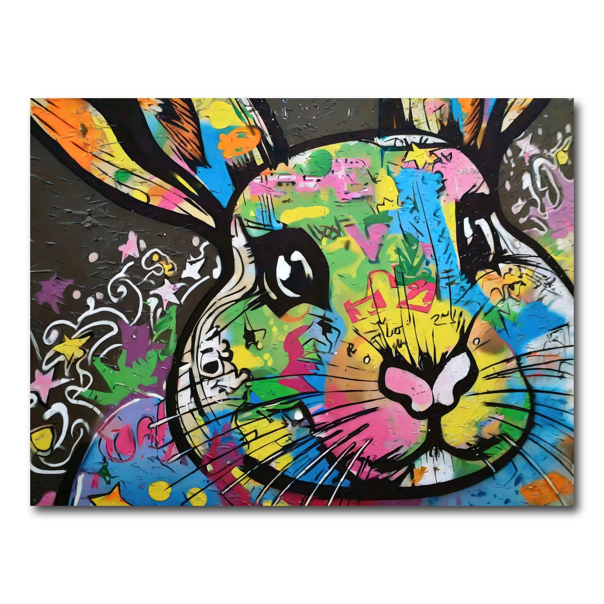 AUTO-MOCKUP WHITE | rabbit graffiti | 1 Piece | Gallery Wrap Canvas | group=4x3