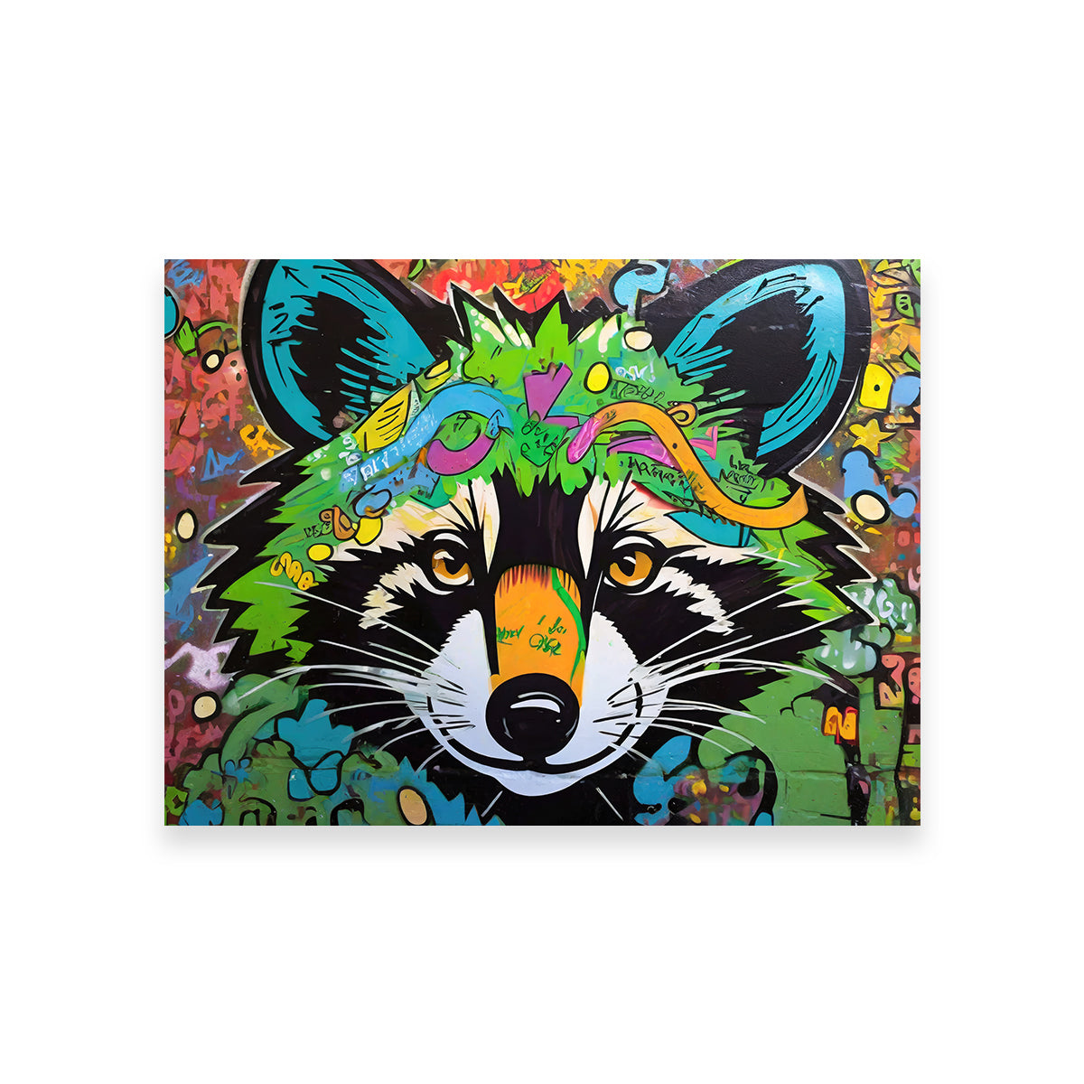 Raccoon Graffiti Wall Art