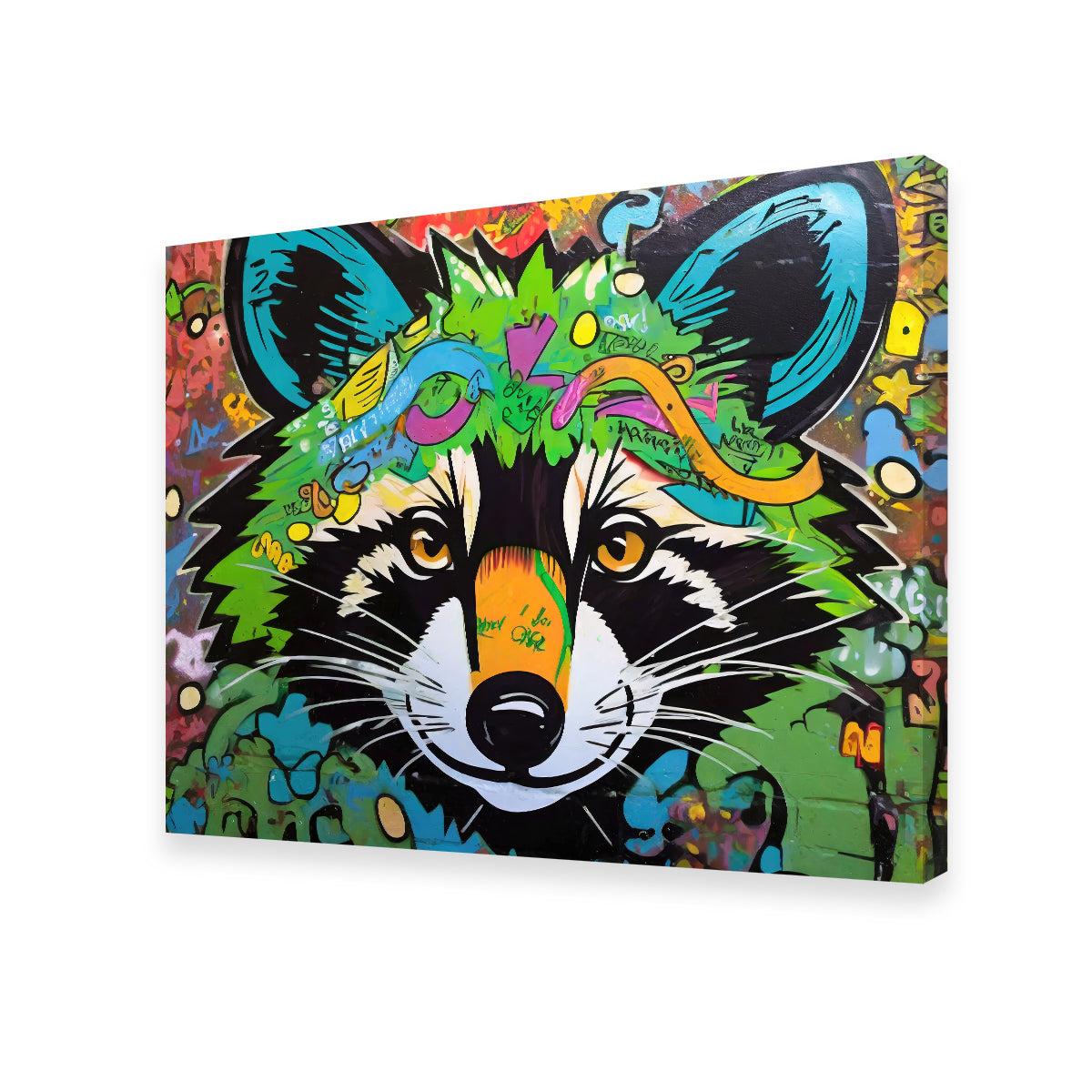 Raccoon Graffiti Wall Art