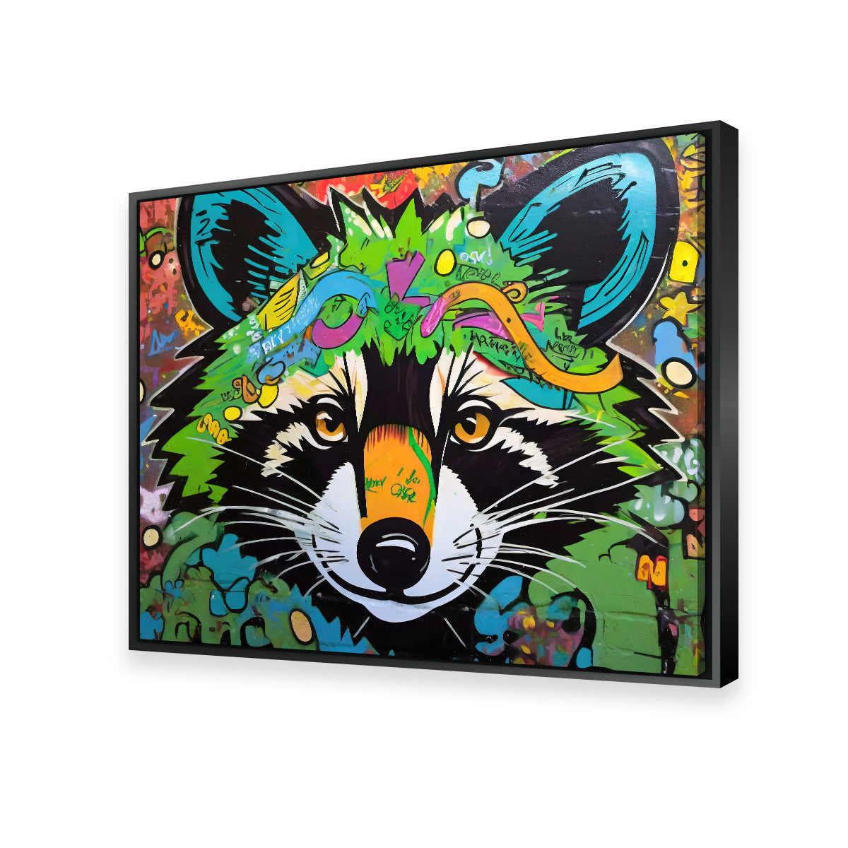 Raccoon Graffiti Wall Art