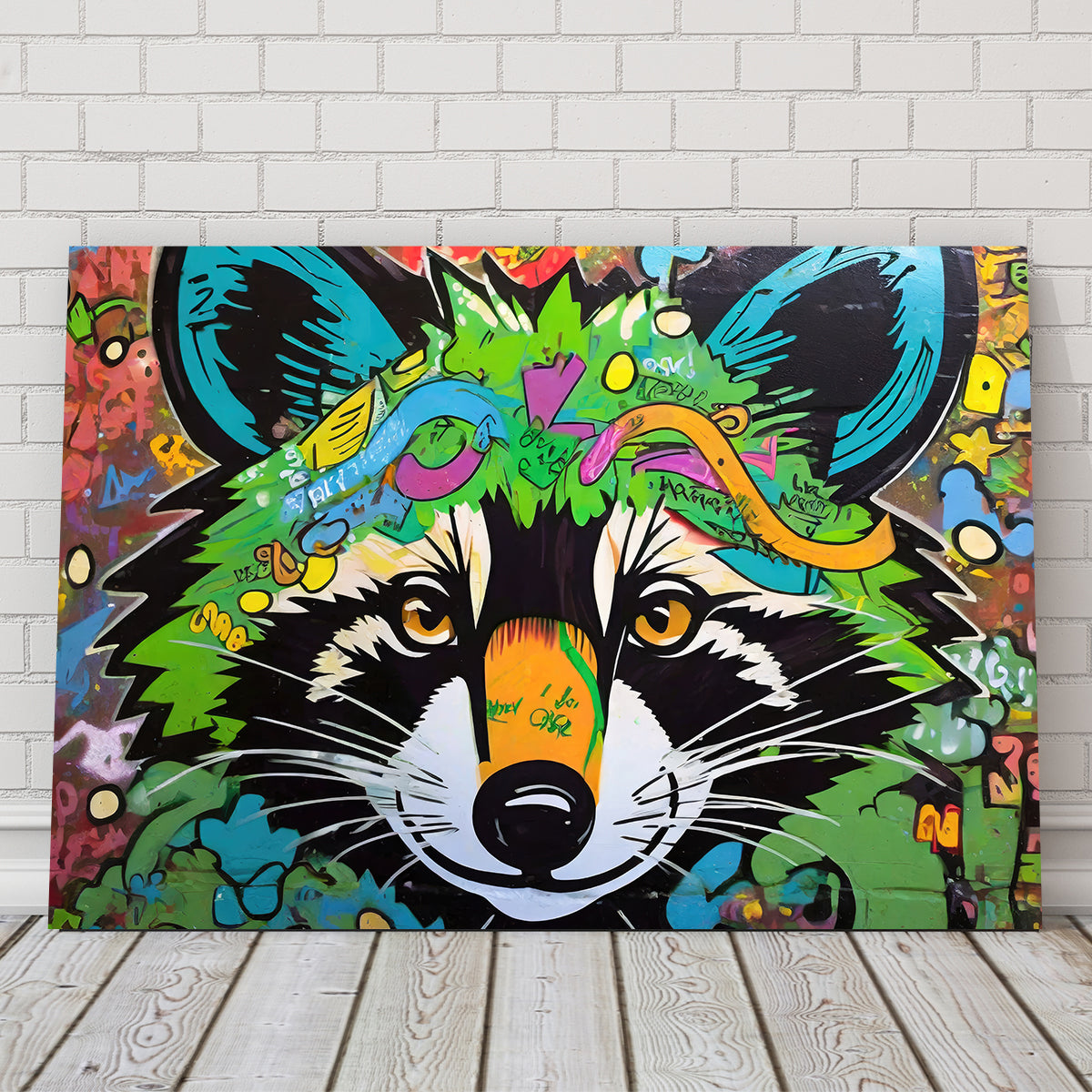 Raccoon Graffiti Wall Art