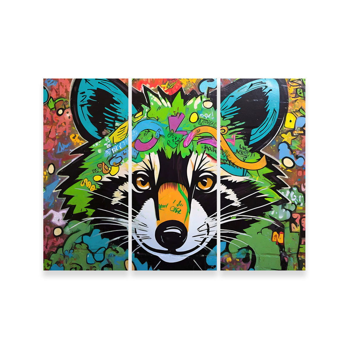 Raccoon Graffiti Wall Art