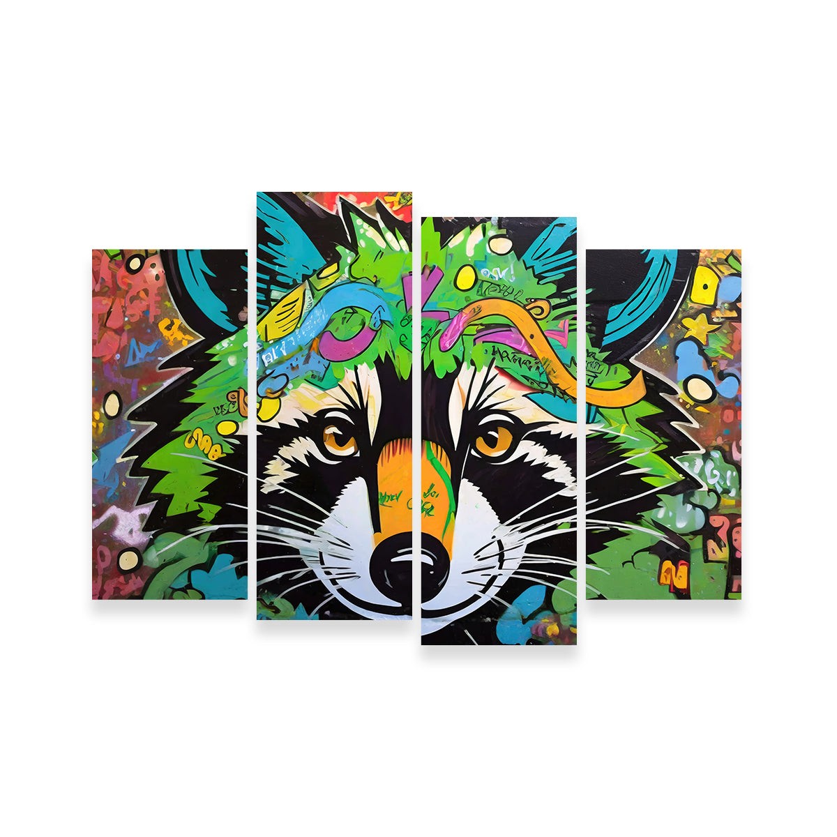 Raccoon Graffiti Wall Art