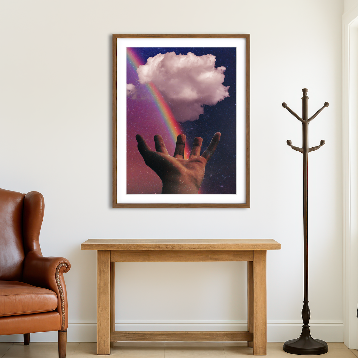 AUTO-MOCKUP ROOM | Rainbow Hand Wall Art