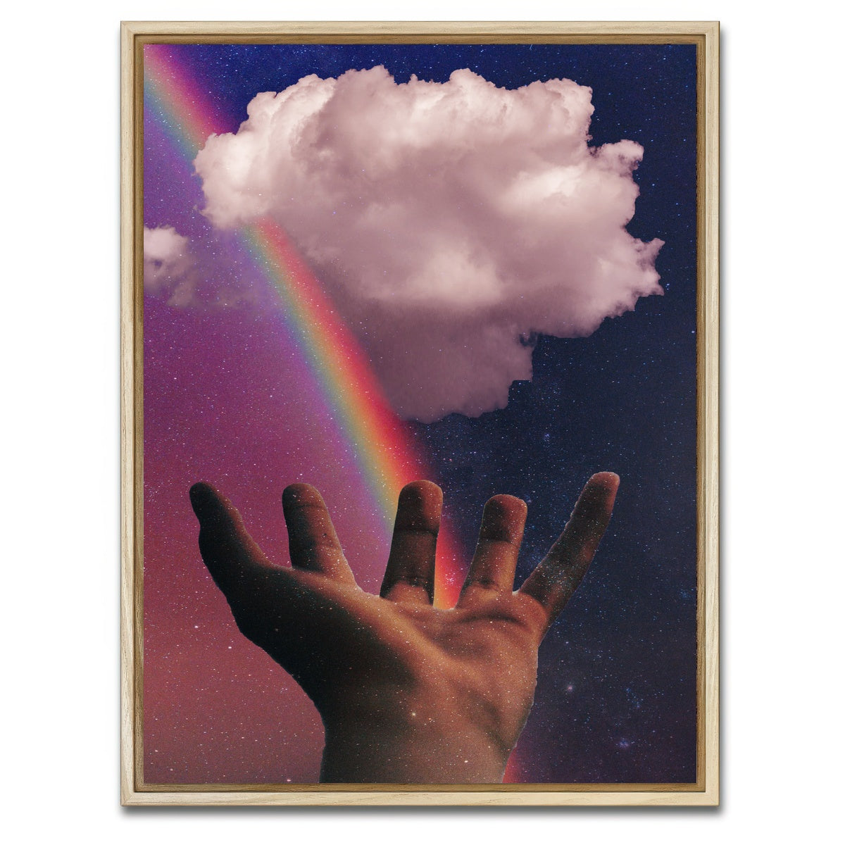 AUTO-MOCKUP WHITE | rainbow hand | 1 Piece | Natural Framed Canvas | group=3x4