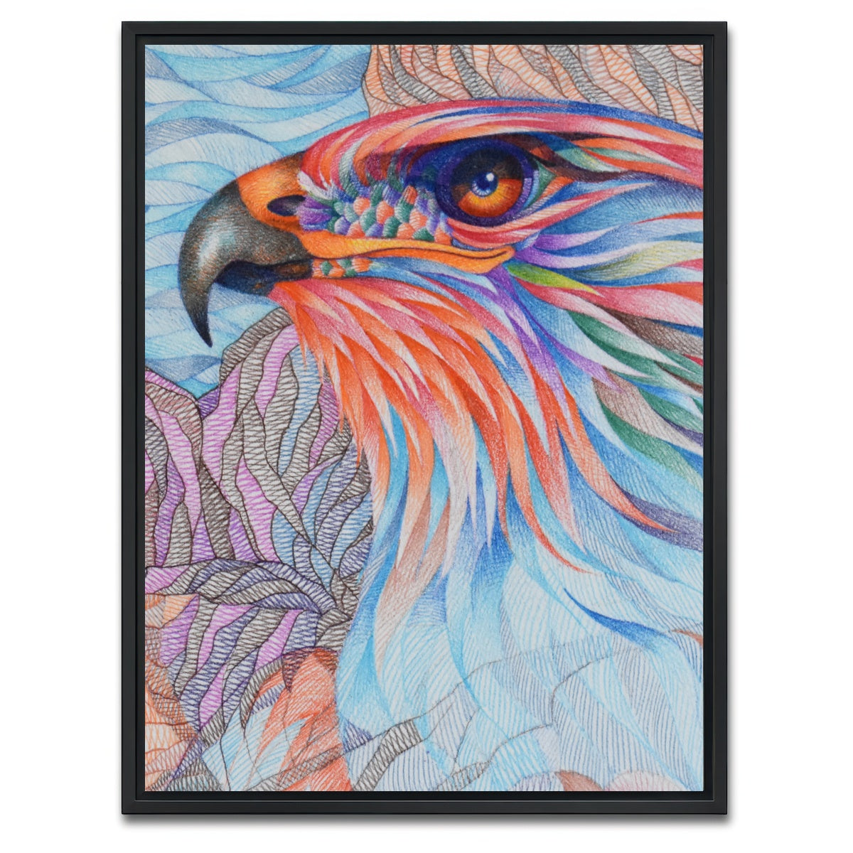 AUTO-MOCKUP WHITE | raptor awaiting | 1 Piece | Black Framed Canvas | group=3x4