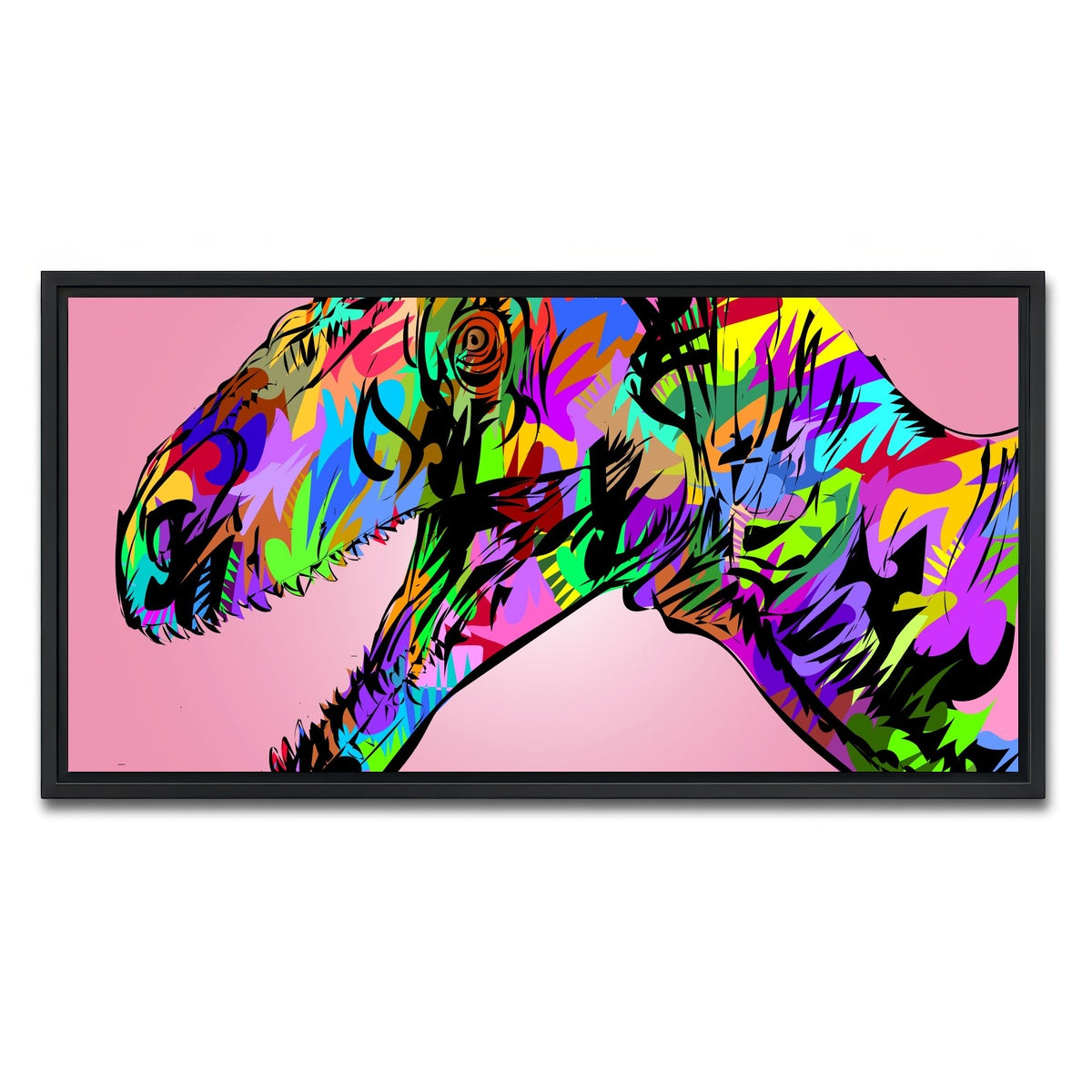 AUTO-MOCKUP WHITE | raptor closeup | 1 Piece | Black Framed Canvas | group=2x1