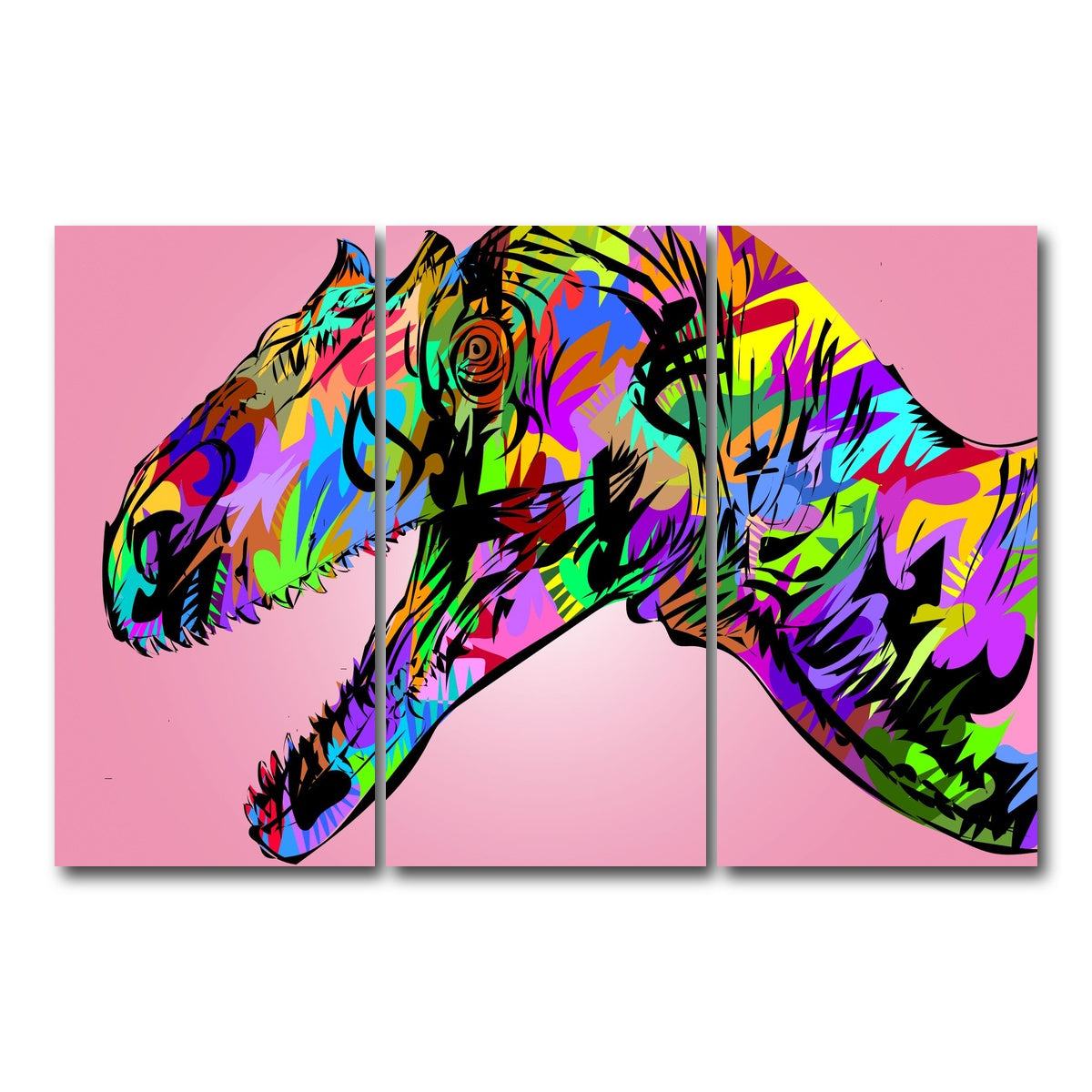 AUTO-MOCKUP WHITE | raptor closeup | 3 Piece | Gallery Wrap Canvas | group=12x24