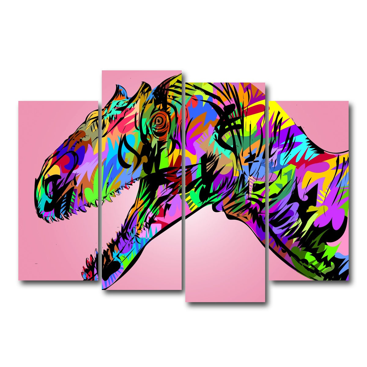 AUTO-MOCKUP WHITE | raptor closeup | 4 Piece | Gallery Wrap Canvas | group=4_normal