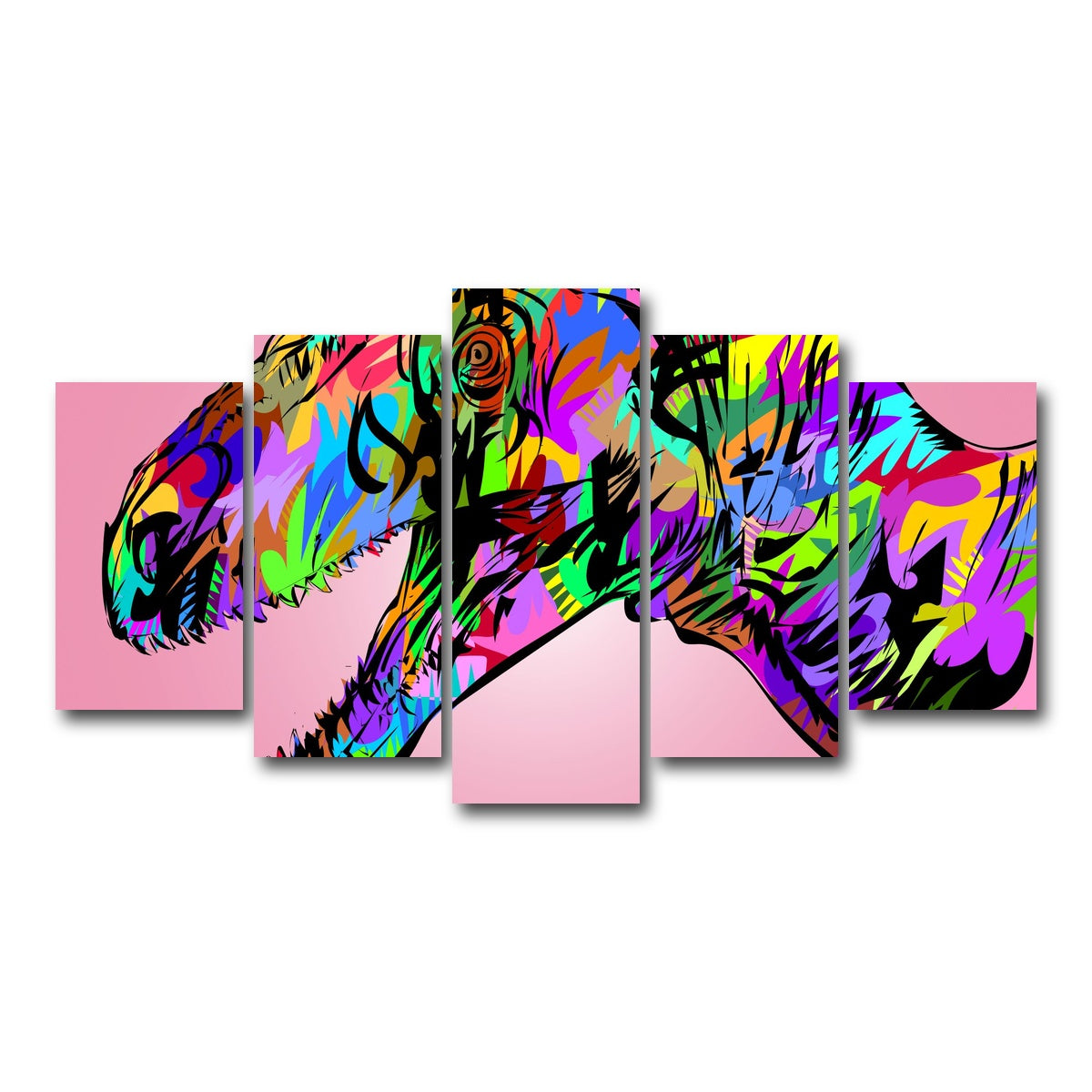 AUTO-MOCKUP WHITE | raptor closeup | 5 Piece | Gallery Wrap Canvas | group=5_normal